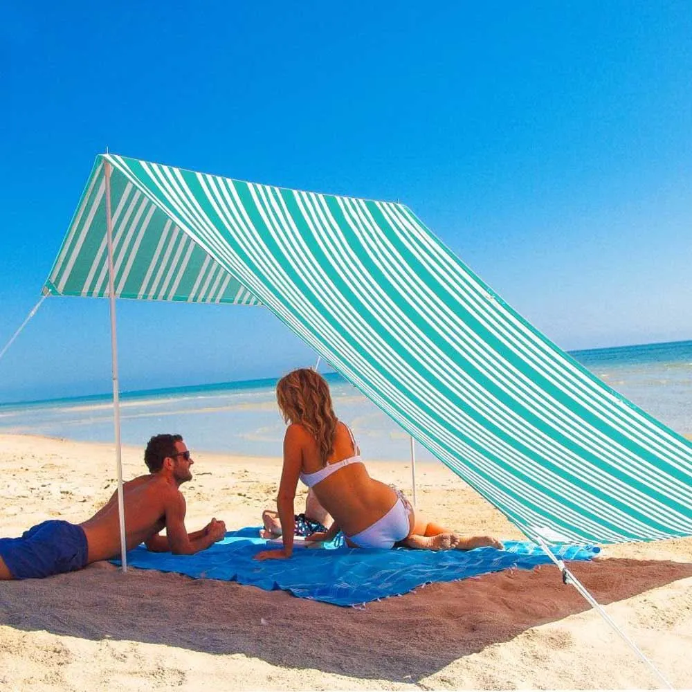 Hollie & Harrie Sombrilla Beach Shade Iridescent Stripe Turquoise 5 Hollie & Harrie Sombrilla Beach Shade Iridescent Stripe Turquoise - Image 3