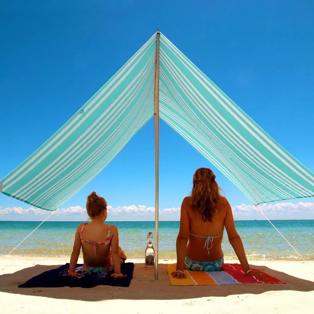 Hollie & Harrie Sombrilla Beach Shade Iridescent Stripe Turquoise 6 Hollie & Harrie Sombrilla Beach Shade Iridescent Stripe Turquoise - Image 4