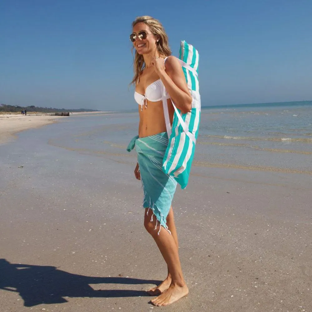 Hollie & Harrie Sombrilla Beach Shade Iridescent Stripe Turquoise 7 Hollie & Harrie Sombrilla Beach Shade Iridescent Stripe Turquoise - Image 5