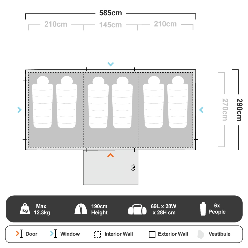 OZtrail Seascape 10 Dome Tent 8 OZtrail Seascape 10 Dome Tent - Image 6