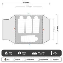OZtrail Tasman 6V Dome Tent 11 OZtrail Tasman 6V Dome Tent -Tents Sales 1202438