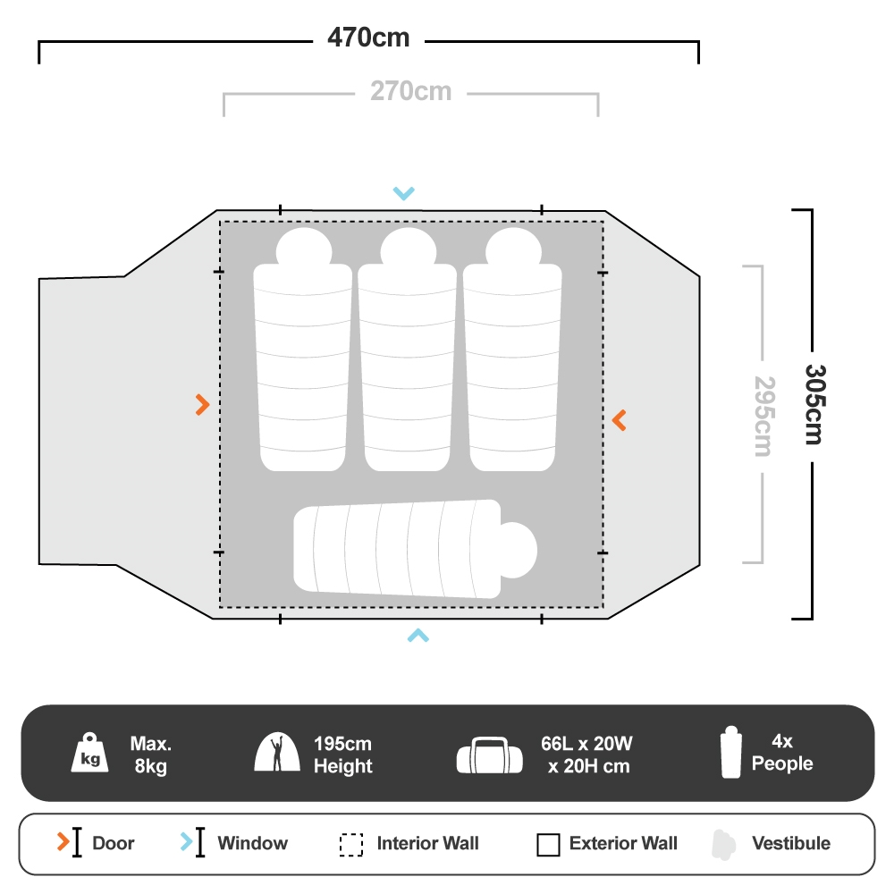 OZtrail Tasman 6V Dome Tent 7 OZtrail Tasman 6V Dome Tent - Image 5