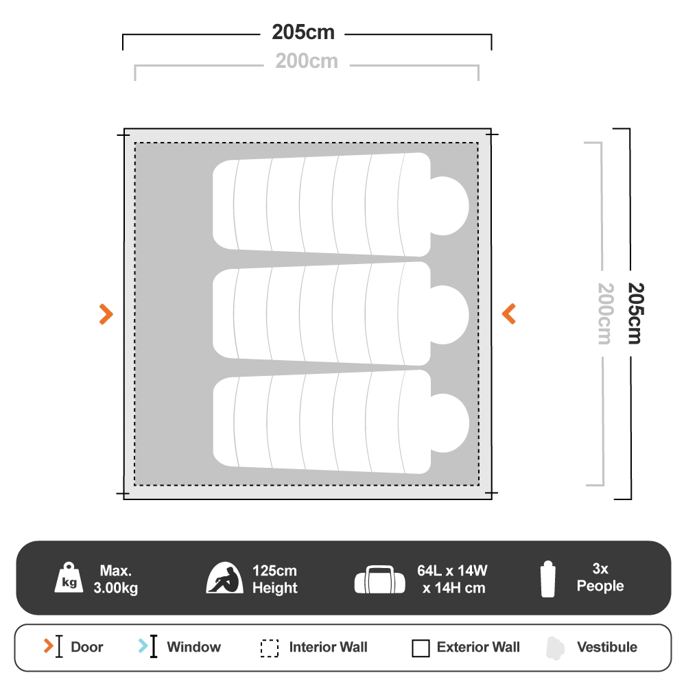 OZtrail Tasman 3P Dome Tent 9 OZtrail Tasman 3P Dome Tent - Image 7