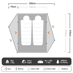Explore Planet Earth Spartan 3 Hiking Tent -Tents Sales 1202777