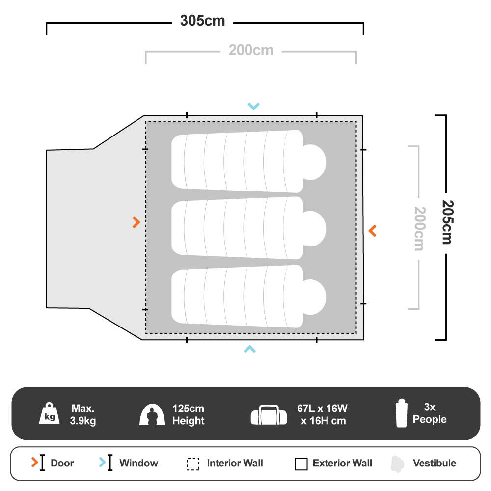 OZtrail Tasman 3V Dome Tent 8 OZtrail Tasman 3V Dome Tent - Image 6