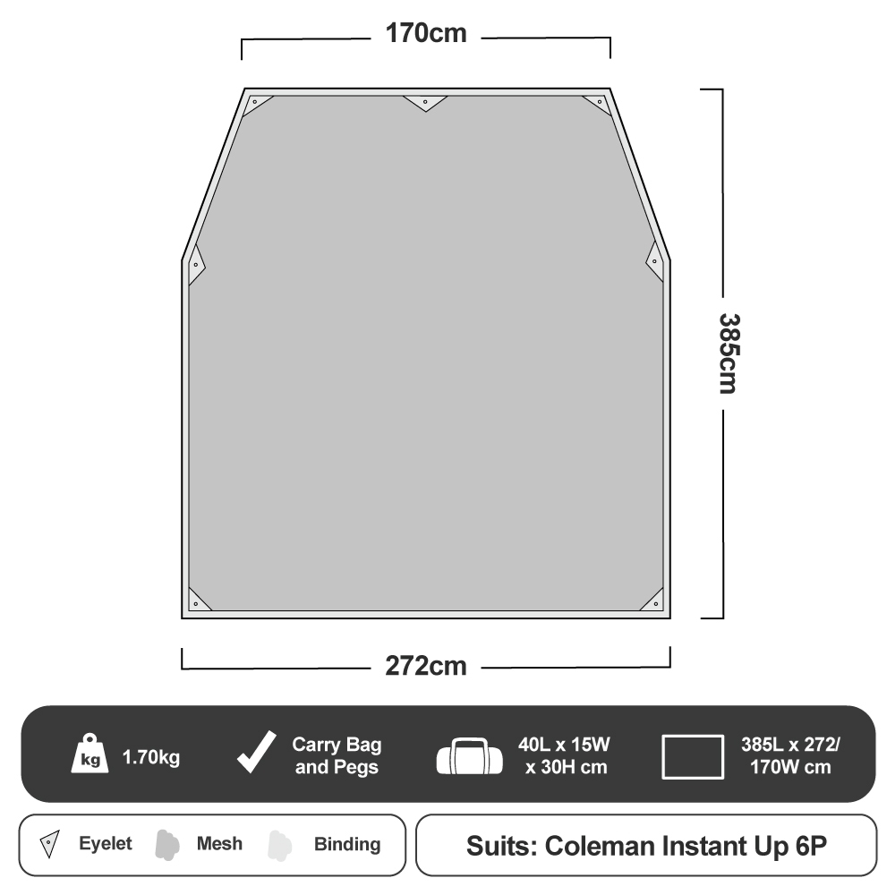 Coleman Ground Mesh Footprint For Instant Up Tents 10 Coleman Ground Mesh Footprint For Instant Up Tents - Image 8