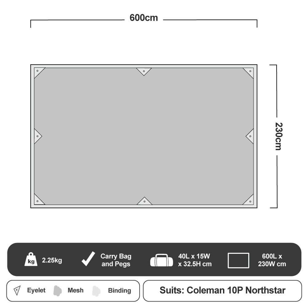 Coleman Ground Mesh Footprint For Instant Up Tents 13 Coleman Ground Mesh Footprint For Instant Up Tents - Image 11