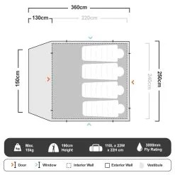OZtrail Fast Frame BlockOut 4 Person Tent -Tents Sales 1207890