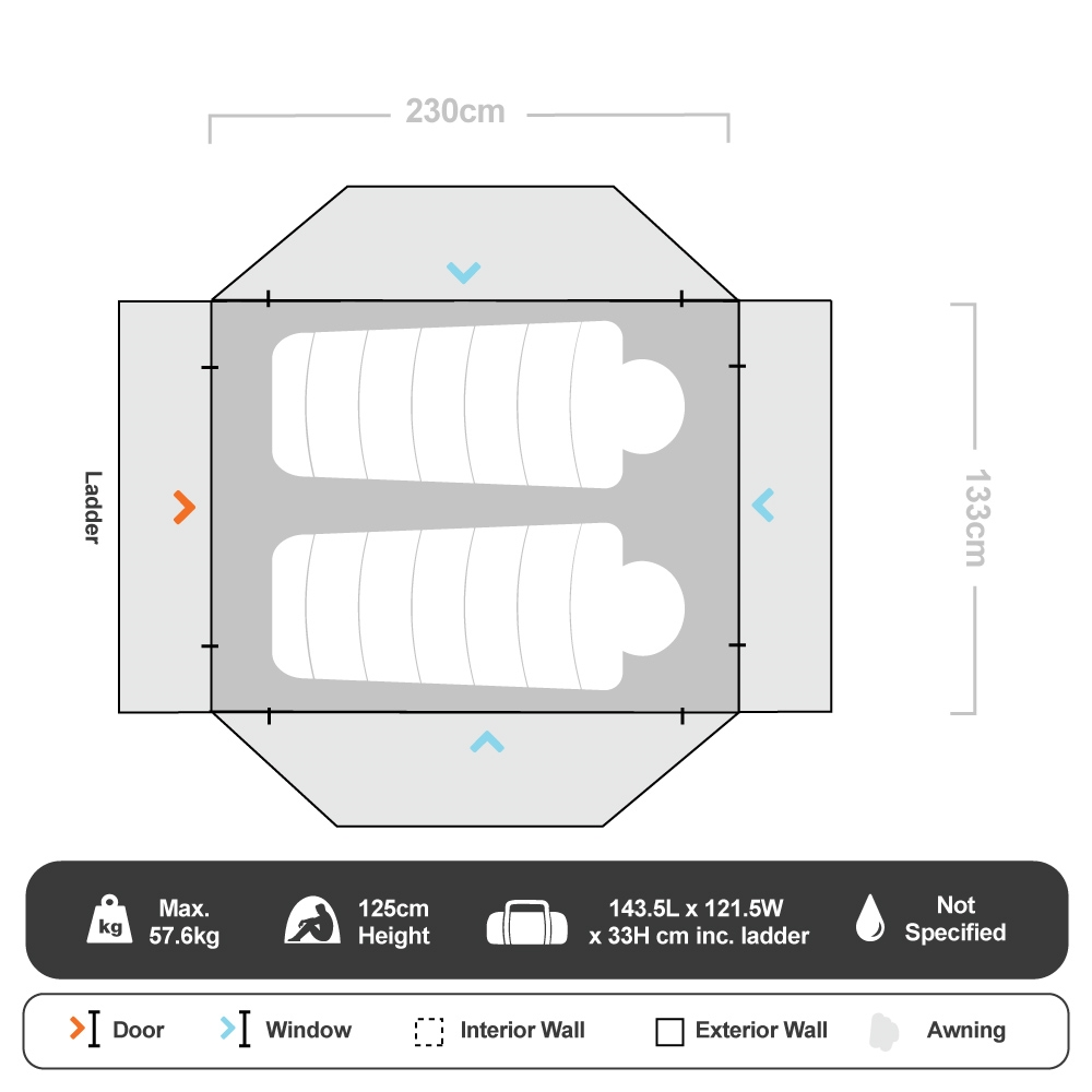 23Zero Dakota 1400 Rooftop Tent With LST 8 23Zero Dakota 1400 Rooftop Tent With LST - Image 6
