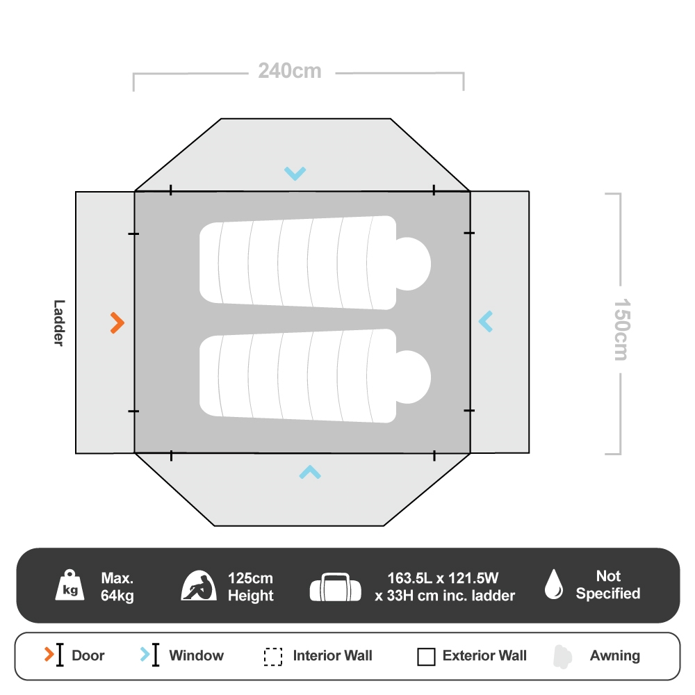 23Zero Dakota 1600 Rooftop Tent With LST 8 23Zero Dakota 1600 Rooftop Tent With LST - Image 6