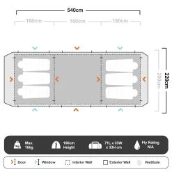 OZtrail Bungalow 9 Person Dome Tent 11 OZtrail Bungalow 9 Person Dome Tent -Tents Sales 1214691