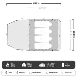OZtrail Tasman 4V Plus Dome Tent -Tents Sales 1220451