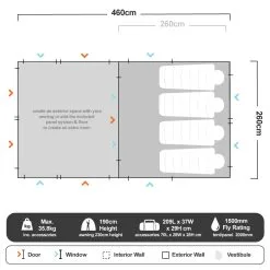 Oztent RX−5 Tent + Panel System & Floor -Tents Sales 1220878