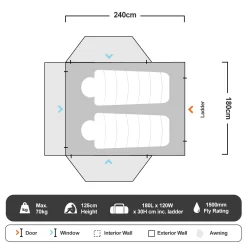 Darche Hi−View 1800 Rooftop Tent -Tents Sales 1220906