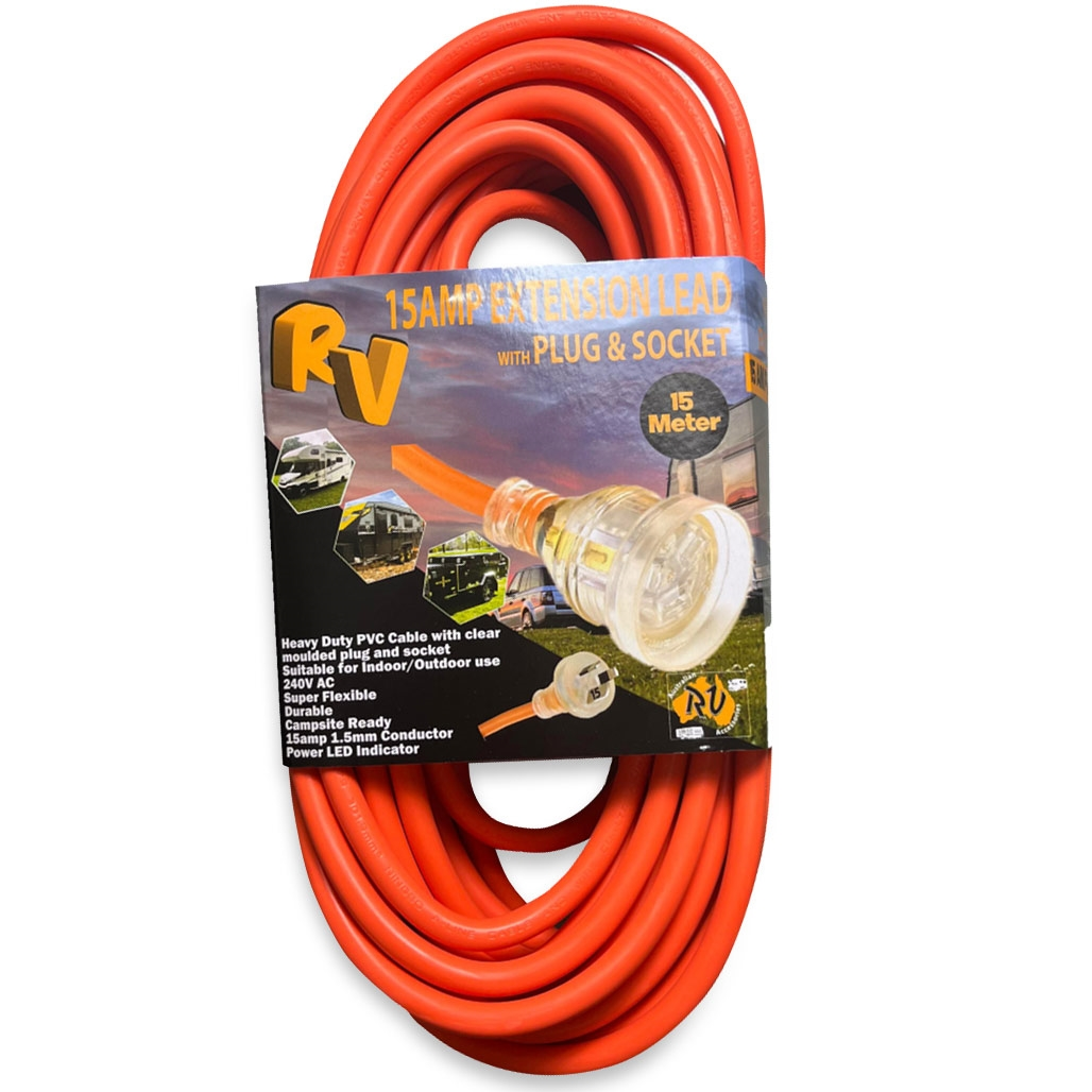 AUSTRALIAN RV RV Extension Lead 15 Amp 15M 3 AUSTRALIAN RV RV Extension Lead 15 Amp 15M