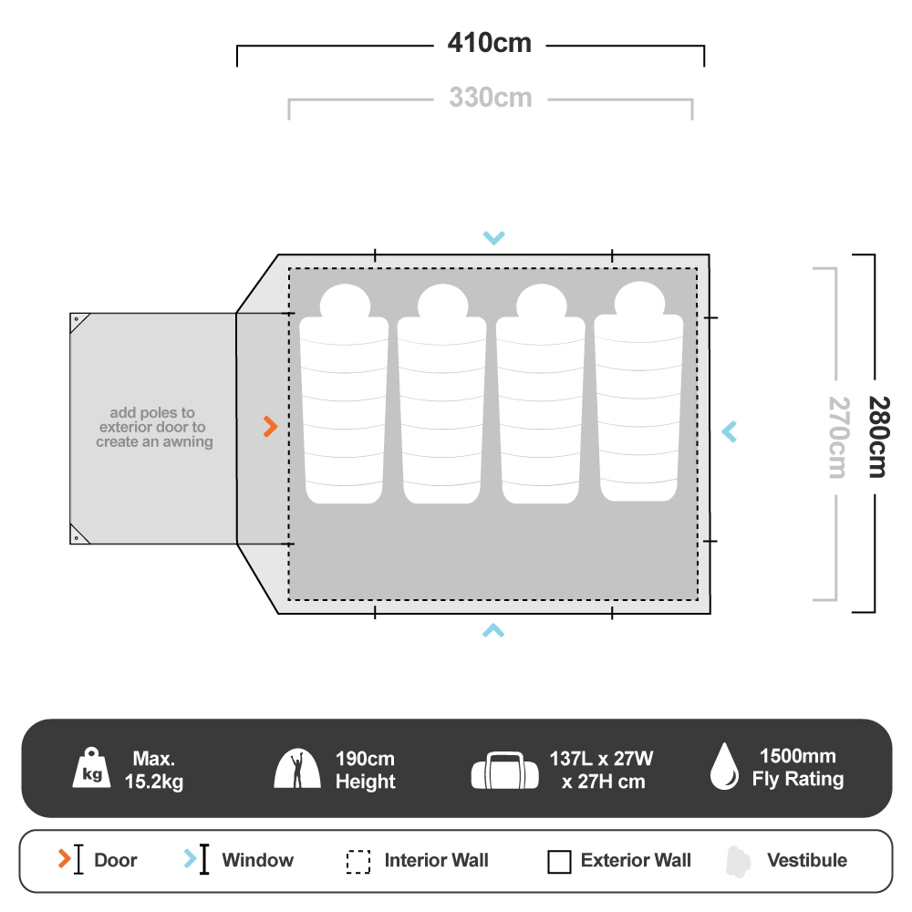 Coleman Instant Up 6P Silver Evo Tent 10 Coleman Instant Up 6P Silver Evo Tent - Image 8