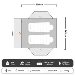 23Zero Panther 1600 Hard Shell Rooftop Tent -Tents Sales 1266836